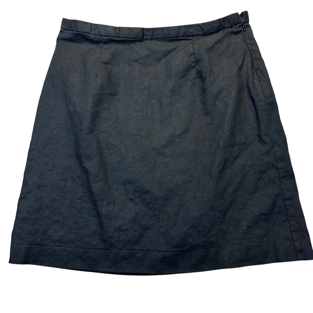 Banana Republic Linen Mini Skirt Womens 4 Black Minimalist Career Summer